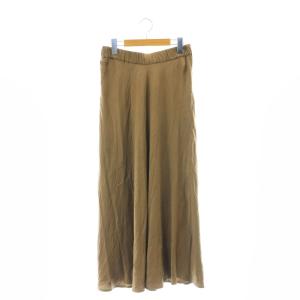 rustle スカート シルク ロング フレア F ブラウン /CX OS