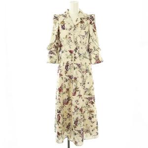 23SS ビスチェライクプリントワンピース ロング 七分袖 0 オフホワイト /HK OS