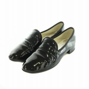 MICHAEL ローファー フラットシューズ パテントレザー 40 25.3cm 黒 /MI OS