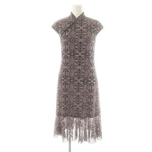 23SS FLOWER PRINTED ON STRETCH NETTING ドレス ワンピース ロング