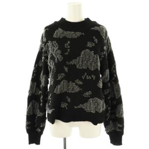 25SS ドラゴンモールジャカードネックモックプルオーバー ニット セーター 38 ブラック グレー /ES