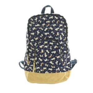 リュックサック バックパック ドッグプリント 総柄 紺 /MI OS