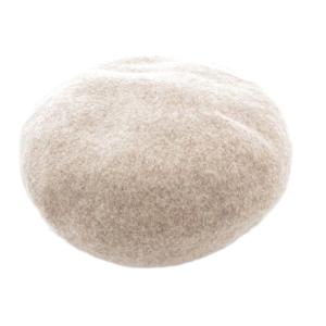 ベレー帽 オーブ刺繍 ウール S-M ベージュ