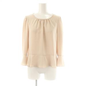 24SS 袖パール ティアードブラウス 38 ピンクベージュ /ES OS