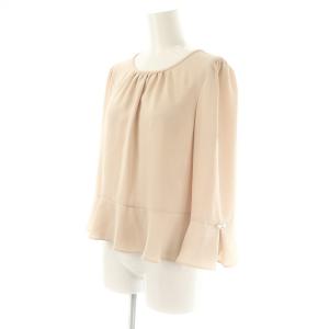 M'S GRACY 24SS 袖パール ティアードブラウス 38 ピンクベージュ /ES OS