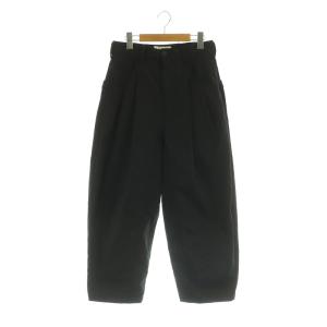 24AW PEチノ ワイドパンツ ハイウエスト タック M ブラック /MY OS