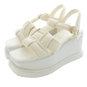 ふくれジャガード スポーツサンダル ストラップ M アイボリー 白 ホワイト /SR36