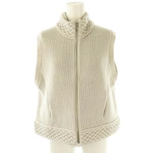 ニット切替ダウンベスト ジップアップ 7R ライトグレー /DO OS