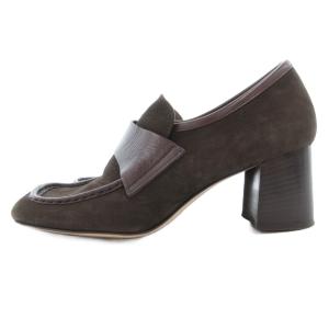 Odette e Odile ローファーパンプス チャンキーヒール ハイヒール スクエアトゥ 22.5cm ダークブラウン /AE SH