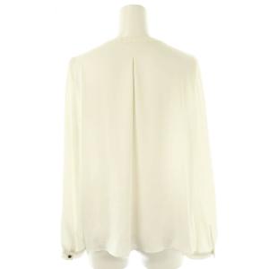 ANAYI 25SS ヴィンテージサテンラッフルブラウス 長袖 38 ホワイト /DF OS SH