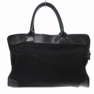 ビジネスバッグ トートバッグ ナイロン レザーハンドル 黒 ブラック /JS