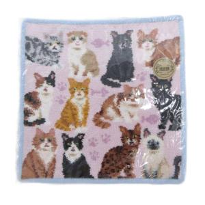 フェイラー マイキュートキトゥン ハンカチ WEB限定 ペールパープル ブルー /UO