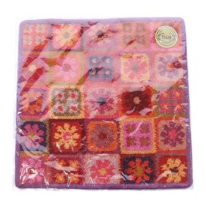 FEILER ラブラリーバイ WEB限定 23年 フラワーパッチワーク ハンカチ ハンカチポーチ 赤 レッド /SR13