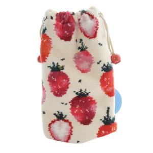 FEILER ラブラリーバイフェイラー 25年 ストロベリードット ボトルポーチ アイボリー /YO1