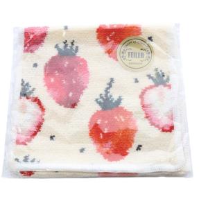 FEILER ラブラリーバイ ストロベリードット ティッシュポーチ ハンカチポーチ セット べージュ 赤 レッド /SR15