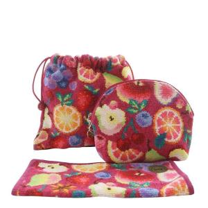 ラブラリーバイフェイラー サングリア 巾着 ポーチ ハンカチ ハンドタオル 3点セット レッド /YO34