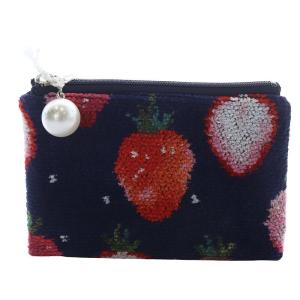 ラブラリーバイフェイラー ストロベリードット マスクポーチ ネイビー /YO37