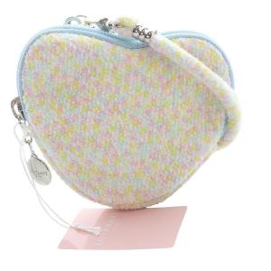 ラブラリーバイフェイラー ミックスカラー ハート型ポーチ ペールブルー /YO42