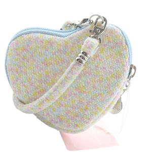 FEILER ラブラリーバイフェイラー ミックスカラー ハート型ポーチ ペールブルー /YO42