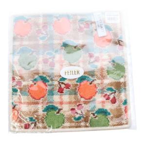 FEILER ラブラリーバイ レトロフルーツチェック ハンカチ ハンカチポーチ セット 茶色 ブラウン /SR15