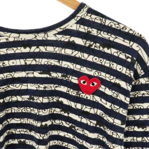 PLAY Comme des Garçons Matt Groening プリント カットソー 総柄 長袖 L ネイビー AZ-T160 /HK OS