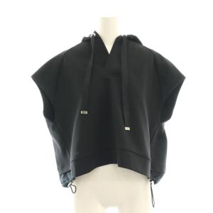 24AW クロップトジャージトップ パーカー フレンチスリーブ 36 黒 /CX OS