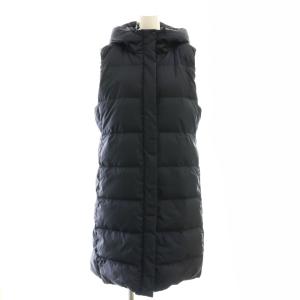 ロングダウンベスト アウター フード S 紺 /CX OS