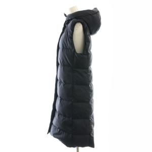 PLST ロングダウンベスト アウター フード S 紺 /CX OS