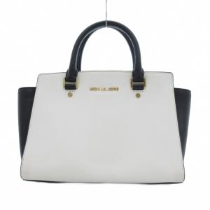セルマ ハンドバッグ ショルダー 2WAY 白 ホワイト 黒 ブラック /UO AA