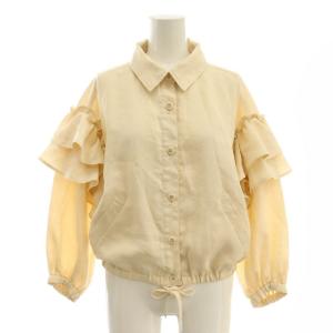 フリルシャツジャケット 薄手 36 ライトベージュ /DO OS
