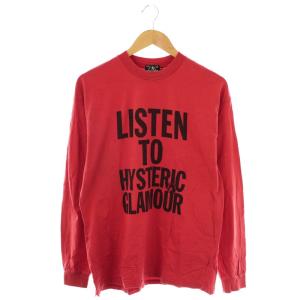 LISTEN TO HG Tシャツ カットソー 長袖 M レッド ブラック /ES OS SH