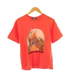 HITCHHIKER Tシャツ カットソー 半袖 プリント M オレンジ /AT OS SH