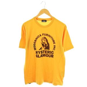 HG WOMAN Tシャツ カットソー 半袖 M マスタード ブラック /ES OS SH