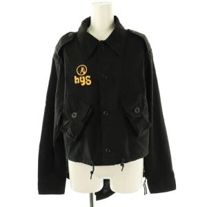 HALVED SIGH ミリタリーショートシャツ 長袖 ステンカラー F 黒 ブラック /AT OS SH