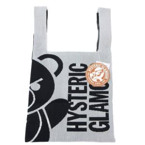 タグ付き HYSTERIC BEAR ニットバッグ F 白 ホワイト 黒 ブラック /UO SH