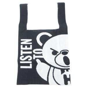 HYSTERIC GLAMOUR タグ付き HYSTERIC BEAR ニットバッグ F 白 ホワイト 黒 ブラック /UO SH