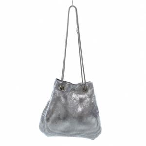 HYSTERIC GLAMOUR HYS MONSTER メタルメッシュ巾着 ハンドバッグ ショルダー 2WAY シルバーカラー /UO