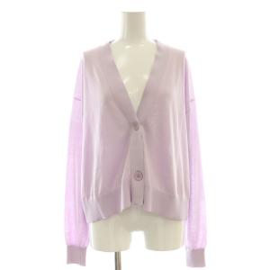 24SS Ice Cotton Knit Cardigan カーディガン Vネック 長袖 ラベンダーピンク