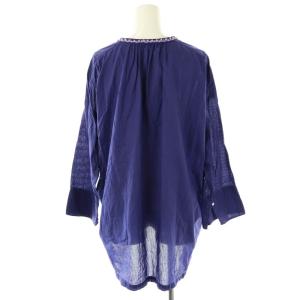 NE QUITTEZ PAS! 23SS コットン チカン刺繍 ブラウス 長袖 パープル /DF OS SH