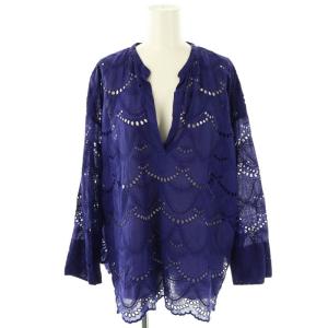 23SS Cotton Voile Dot Hemla Blouse ブラウス 長袖 スキッパー F 紫