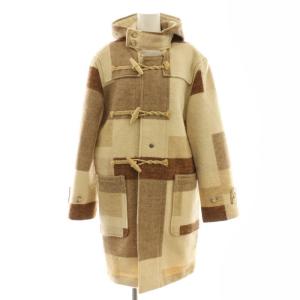 ウールパネルカラーダッフルコート アウター ロング XS ライトベージュ モカ ブラウン /DO OS