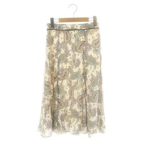 ペイズリー プリントスカート フレアスカート 36 ライトベージュ マルチカラー /ES OS