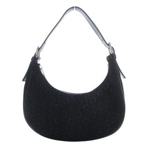 CELINE ワンハンドルバッグ Cマカダム柄 スエード ブラック