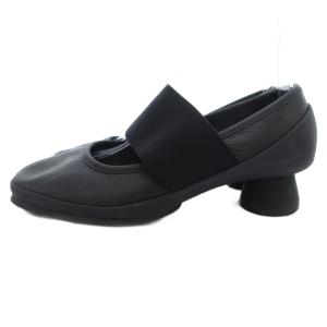 CAMPER ALRIGHT パンプス レザー ヒール ラウンドトゥ 36 黒 ブラック /JS