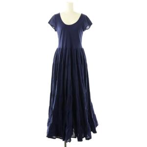 草原の虹のドレス ワンピース ティアード 38 ネイビー /ES OS