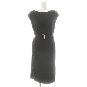 マットポンチバックシャンワンピース ロング ノースリーブ 36 ネイビー /DO OS