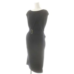 PINKY&DIANNE マットポンチバックシャンワンピース ロング ノースリーブ 36 ネイビー /DO OS