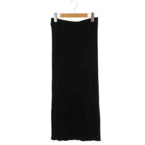 NOBLE 24AW リブニットタイトスカート マキシ ロング F 黒 ブラック /AT OS