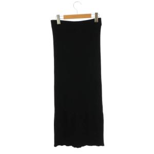 NOBLE 24AW リブニットタイトスカート マキシ ロング F 黒 ブラック /AT OS