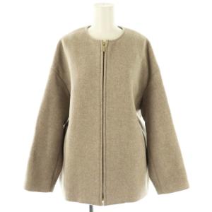 MTRカラーレスジップショートコート ノーカラー ウール 36 モカブラウン /MI OS